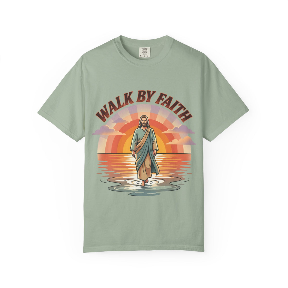 Walk By Faith Jesus Walking on Water T-shirt | Christian Faith Tee