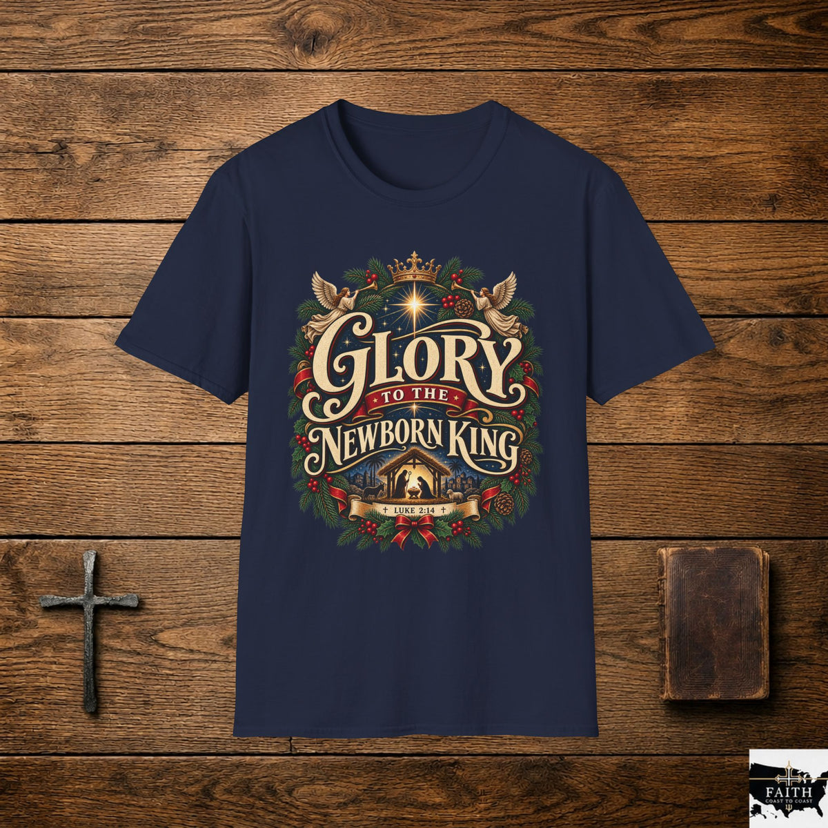 Glory to the Newborn King T-Shirt | Christmas Nativity Holiday Tee