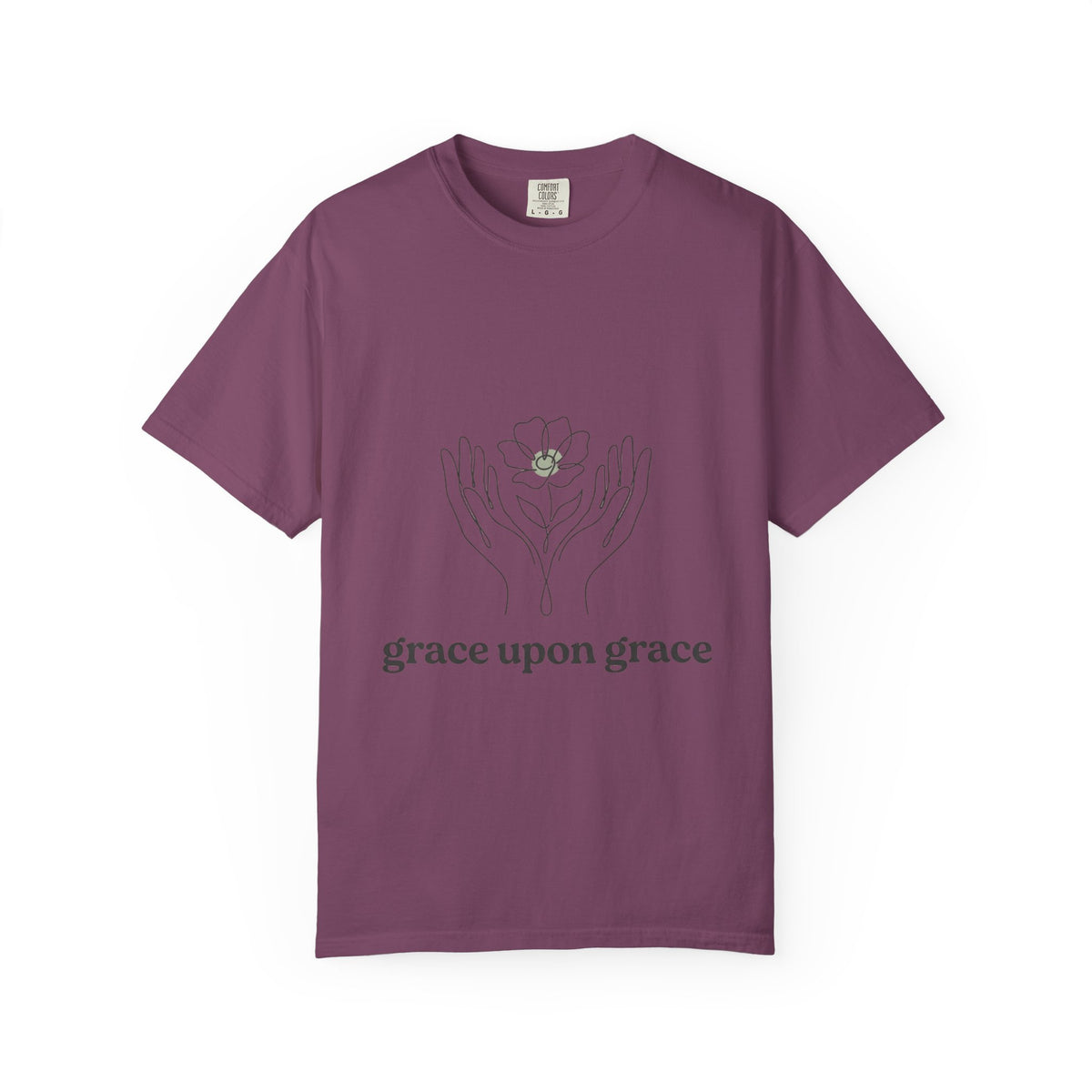 grace upon grace floral hands T-shirt | minimalist faith scripture design