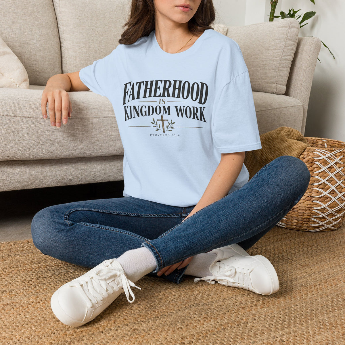 Fatherhood Is Kingdom Work T-Shirt — Christian Dad Scripture Tee (Proverbs 22:6)