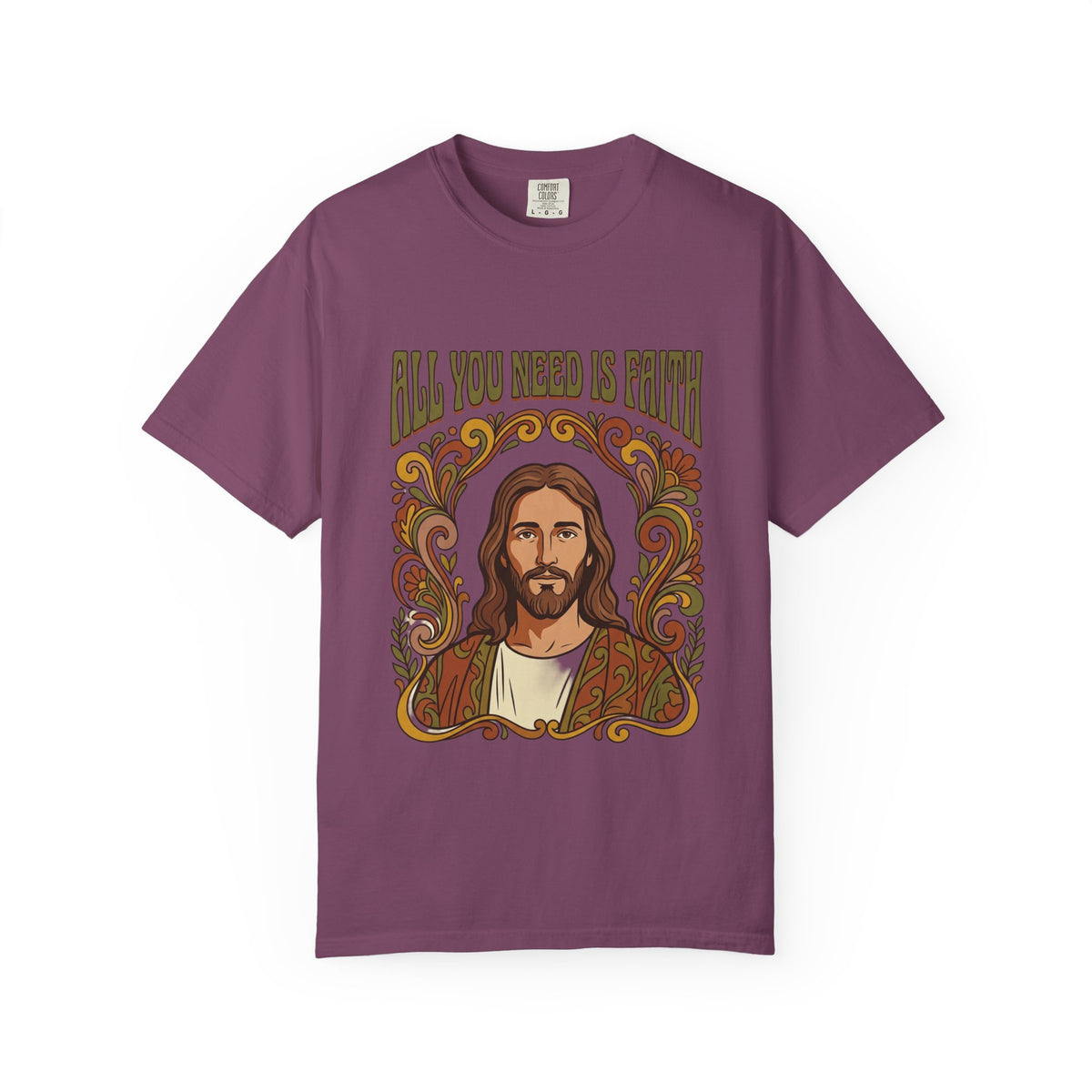 All You Need Is Faith Jesus Portrait T-shirt | Retro Religious Tee