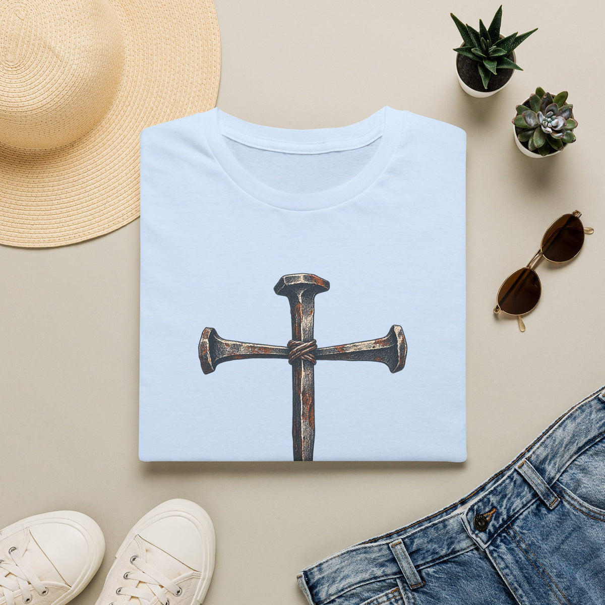 Christian 'It Is Finished' Nail Cross T-Shirt — Faith-Based Easter & Everyday Devotional Tee