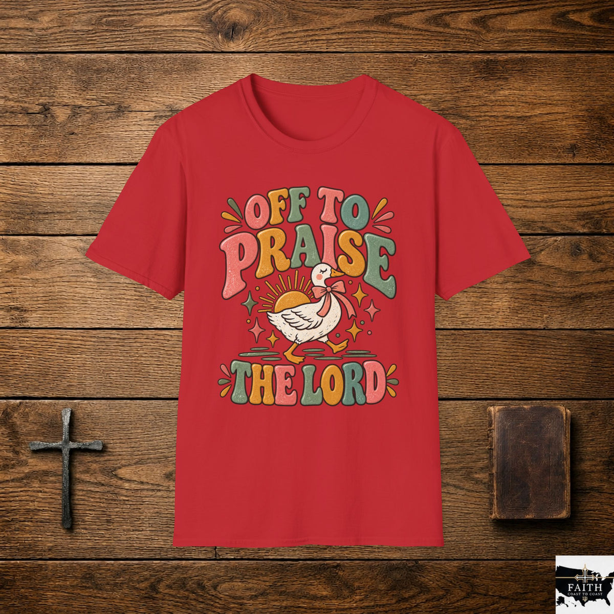 Praise the Lord T-Shirt — "Off to Praise the Lord" Retro Christian Tee