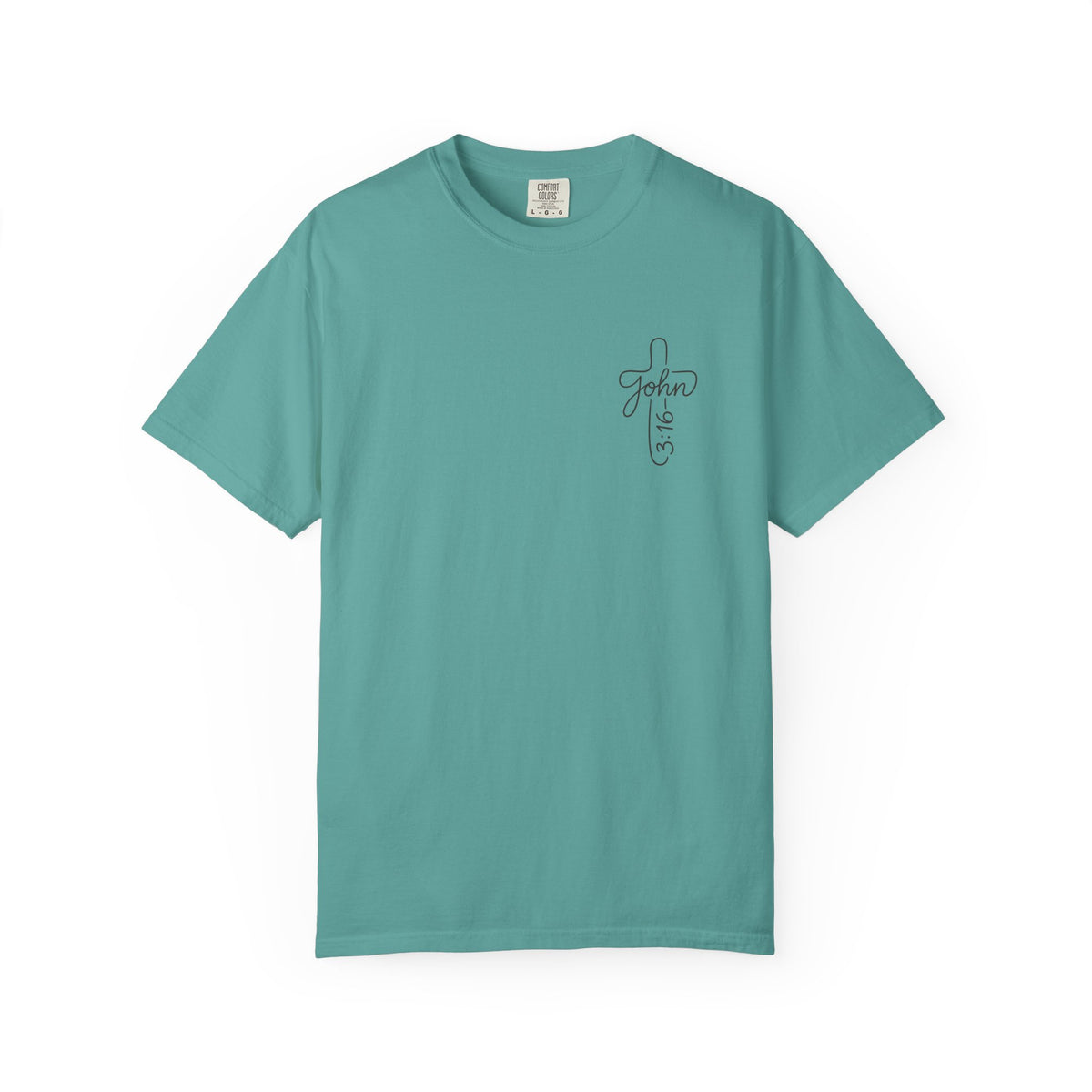 Line Art Jesus Face T-Shirt | Crown of Thorns Scripture Circle John 3:16