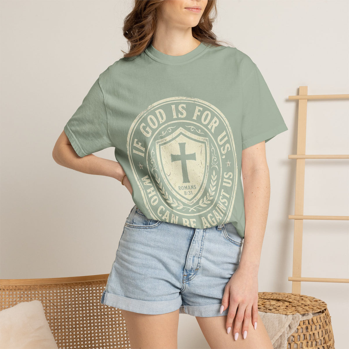 If God Is For Us T-Shirt — Christian Shield Faith Tee