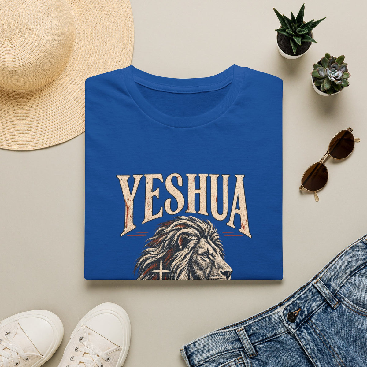 Yeshua Lion T-Shirt — ‘Lion of Judah’ Christian Faith Tee