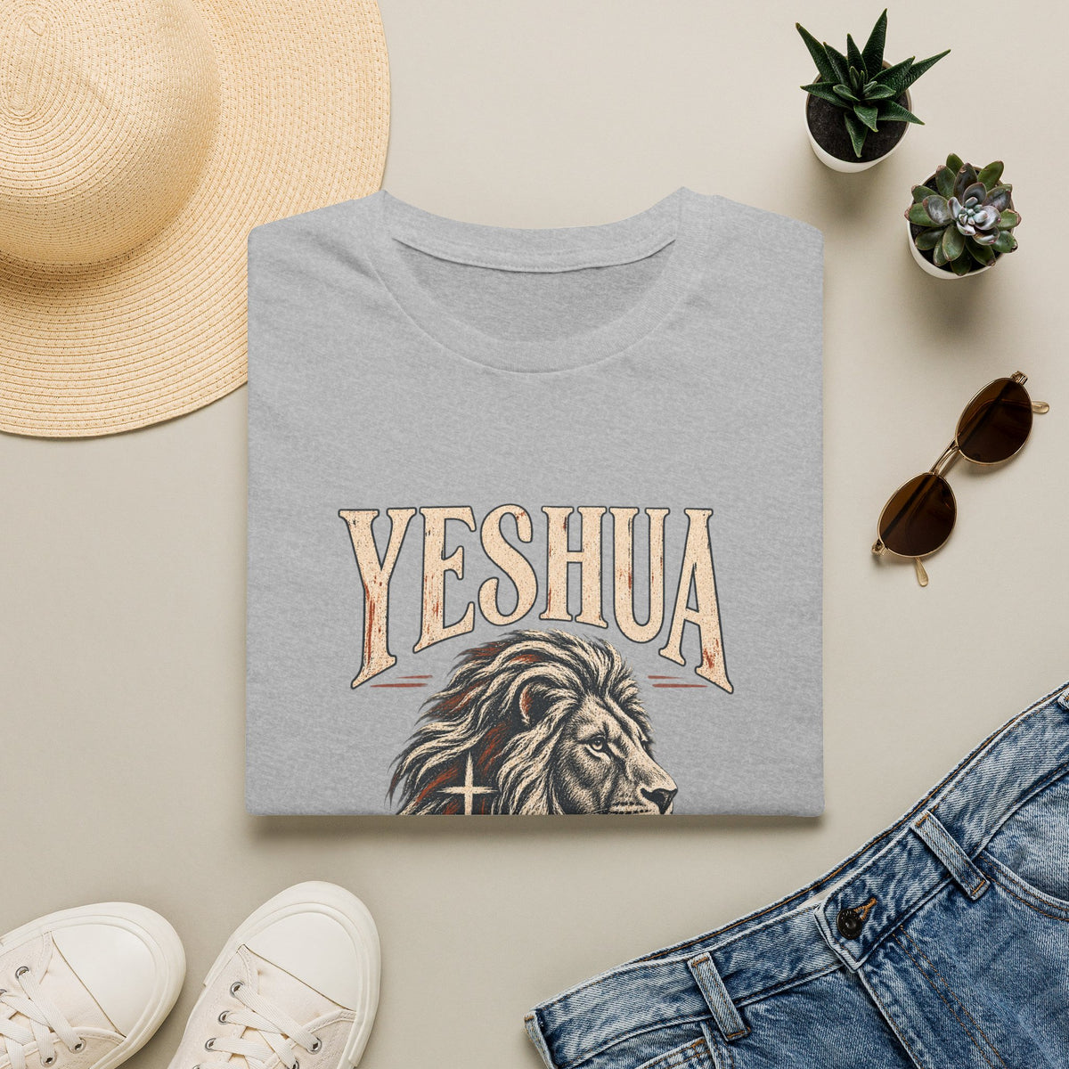 Yeshua Lion T-Shirt — ‘Lion of Judah’ Christian Faith Tee