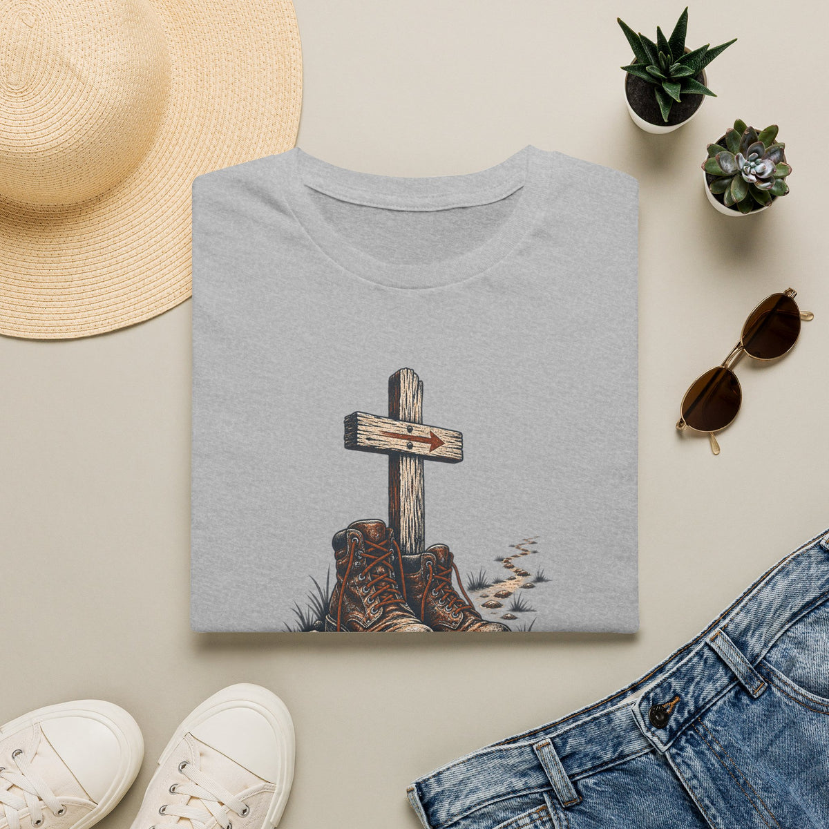 Faith Cross T-Shirt — “Walk By Faith, Not By Sight” Christian Tee