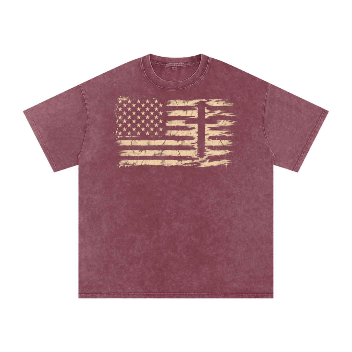 Distressed American Flag Cross Shirt