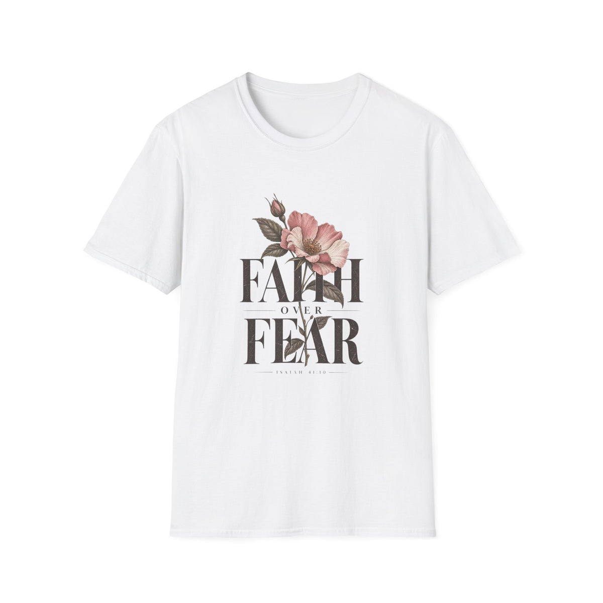 Faith over Fear T-Shirt | Floral Script Typography