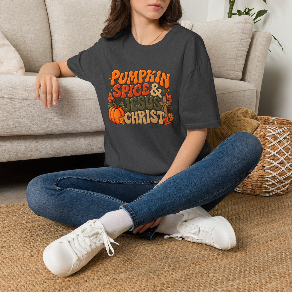Pumpkin Spice & Jesus T‑Shirt — Fall Faith Graphic Tee