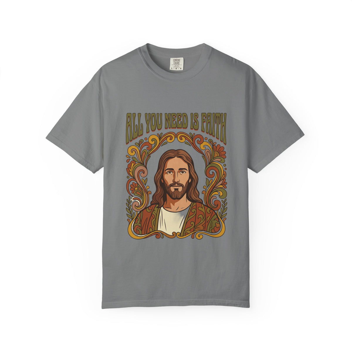 All You Need Is Faith Jesus Portrait T-shirt | Retro Religious Tee