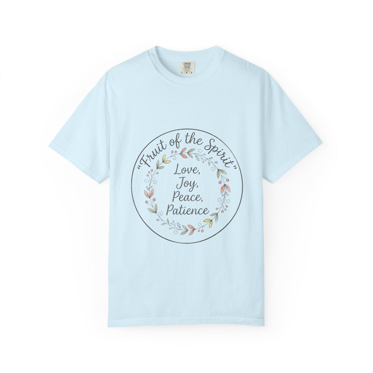 Fruit of the Spirit wreath T-Shirt | Love Joy Peace Patience design