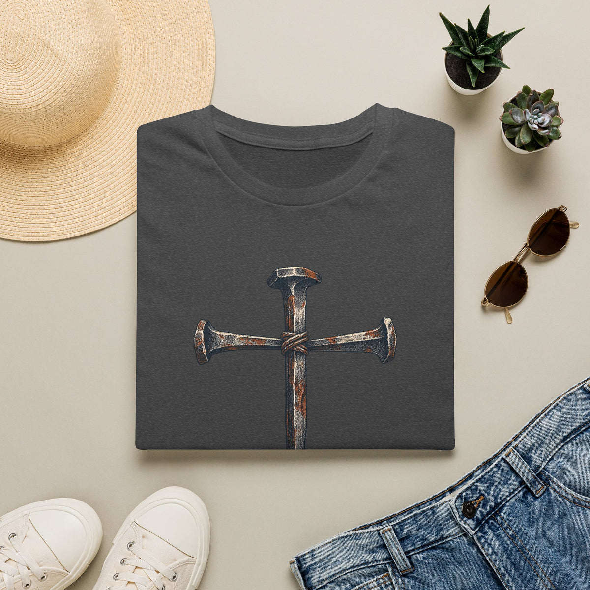 Christian 'It Is Finished' Nail Cross T-Shirt — Faith-Based Easter & Everyday Devotional Tee