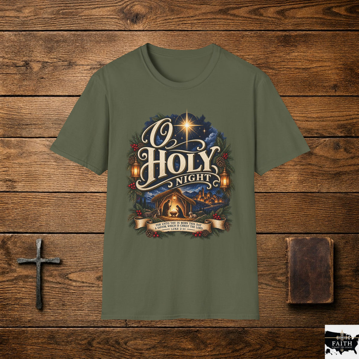 O Holy Night T-Shirt | Nativity Christmas Shirt, Religious Holiday Tee