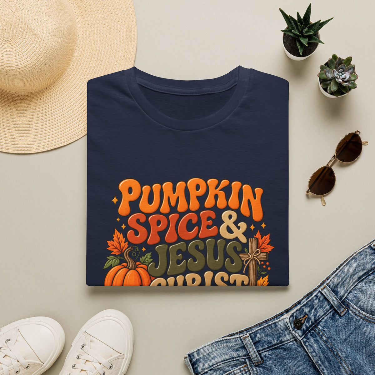 Pumpkin Spice & Jesus T‑Shirt — Fall Faith Graphic Tee