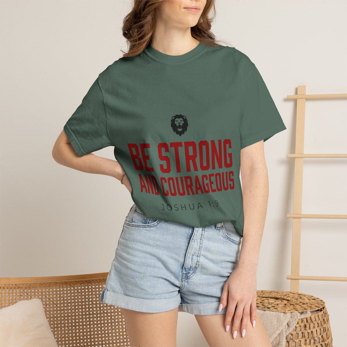 Be Strong and Courageous T-Shirt — Joshua 1:9 Christian Tee