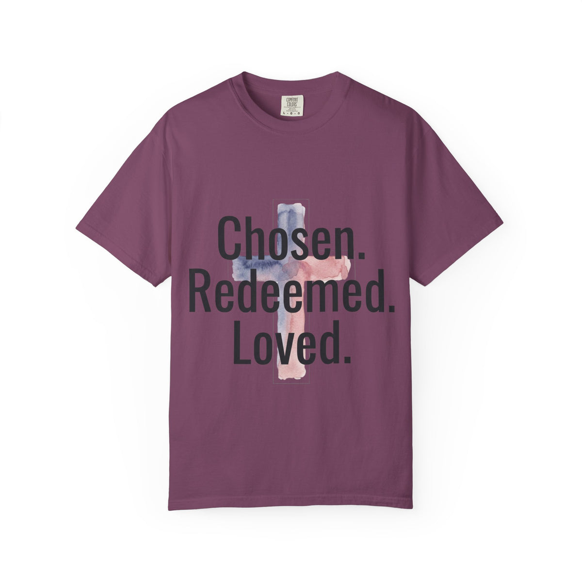Chosen Redeemed Loved cross Christian shirt | T-Shirt