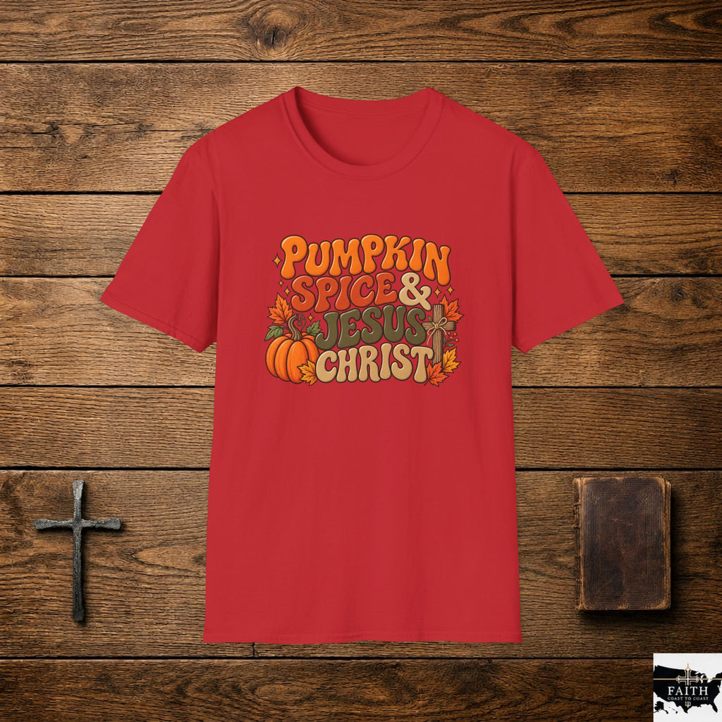 Pumpkin Spice & Jesus T‑Shirt — Fall Faith Graphic Tee