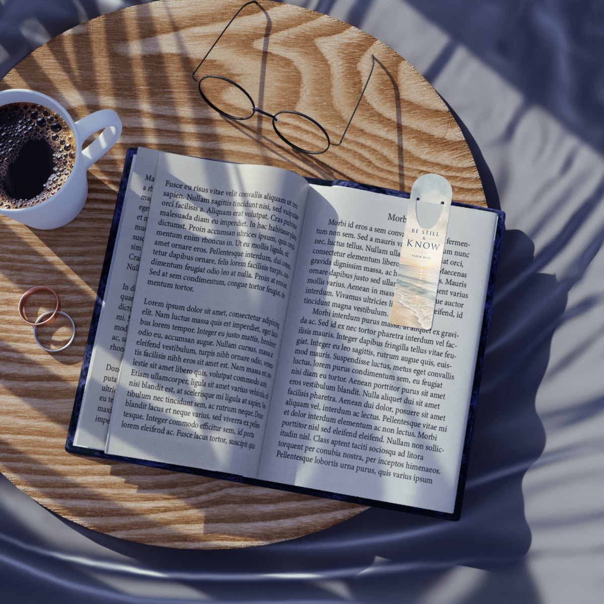 Be Still & Know Psalm 46:10 Bookmark | Beach Sunrise Scripture Metal Bookmark