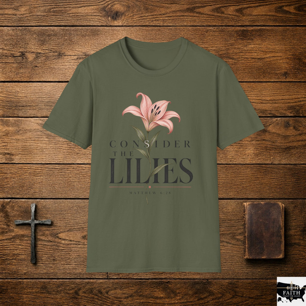 Pink Lily Illustration Consider The Lilies T-Shirt | Floral Tee