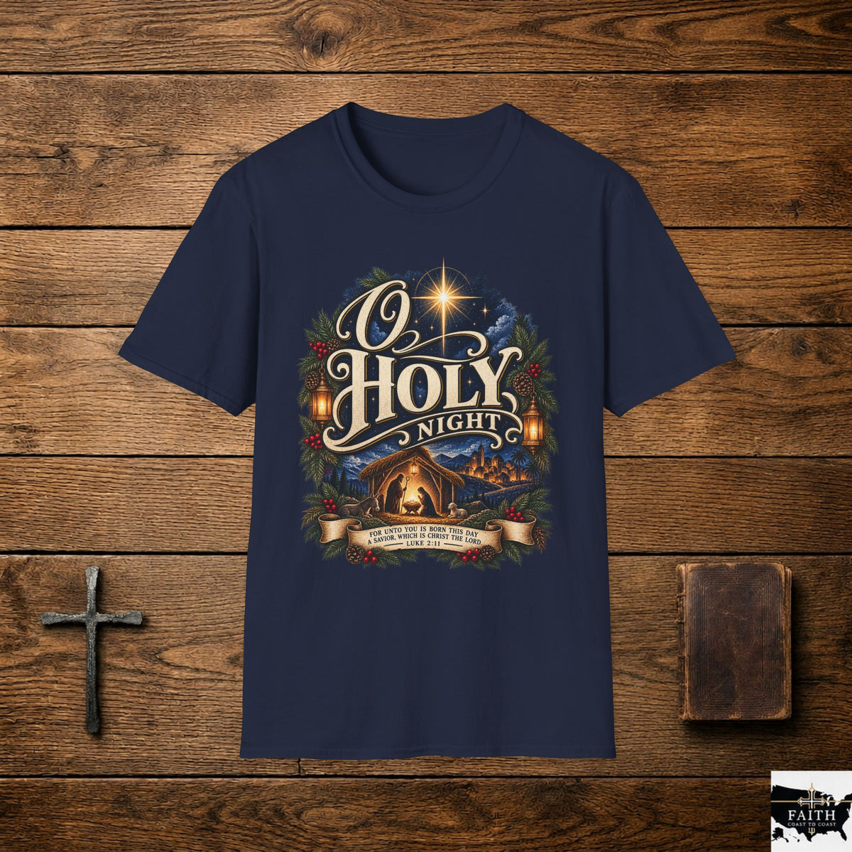 O Holy Night T-Shirt | Nativity Christmas Shirt, Religious Holiday Tee