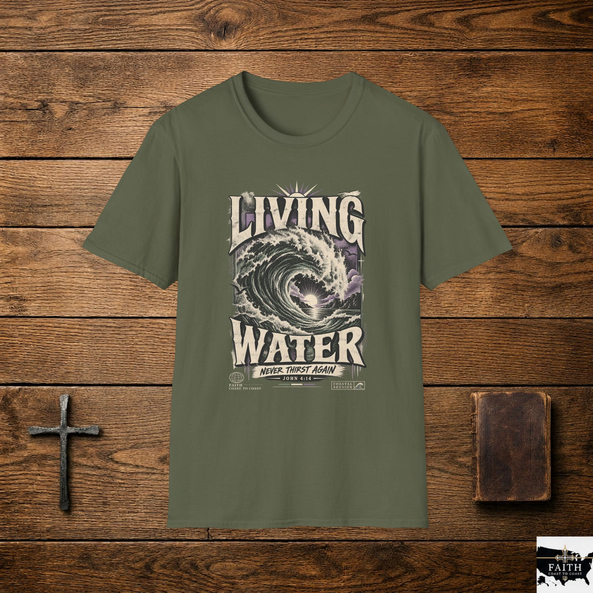 Living Water T-Shirt — Vintage Wave Graphic Tee
