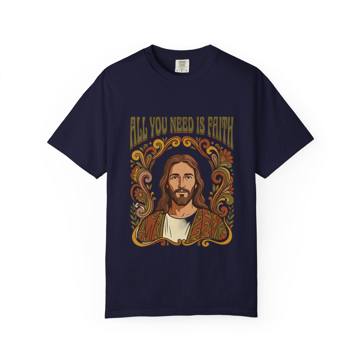 All You Need Is Faith Jesus Portrait T-shirt | Retro Religious Tee