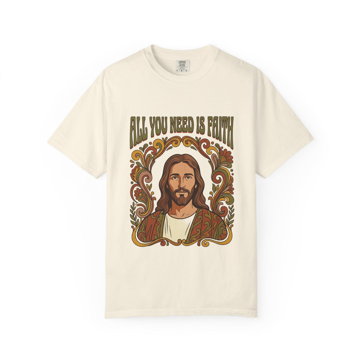 All You Need Is Faith Jesus Portrait T-shirt | Retro Religious Tee