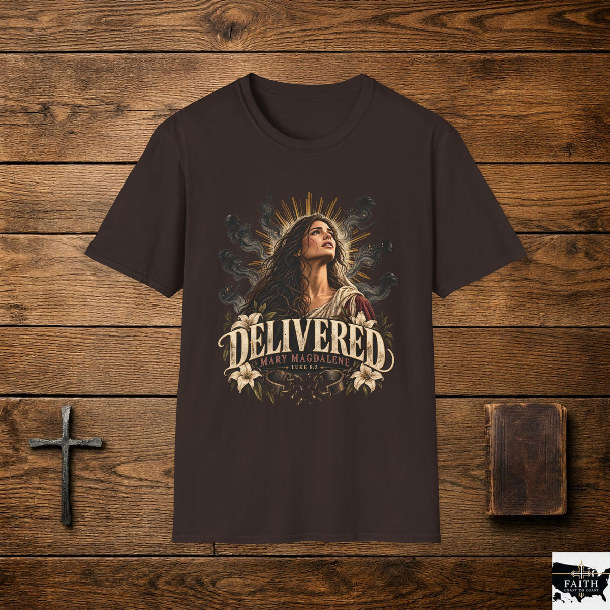 Delivered Mary T-Shirt — Christian Faith Religious Tee