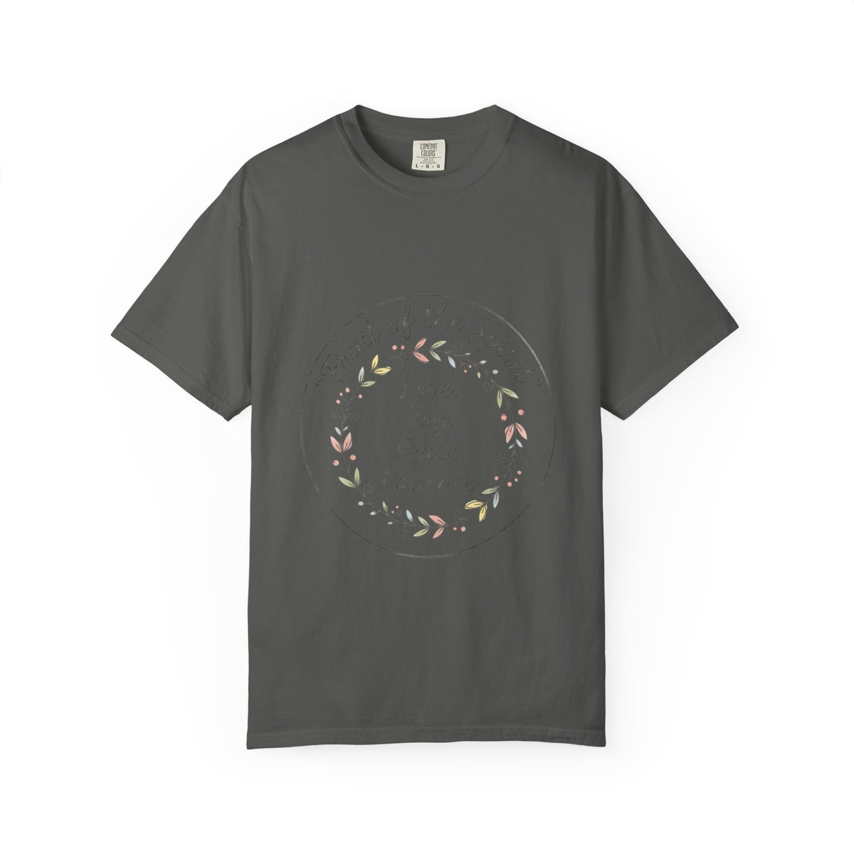 Fruit of the Spirit wreath T-Shirt | Love Joy Peace Patience design