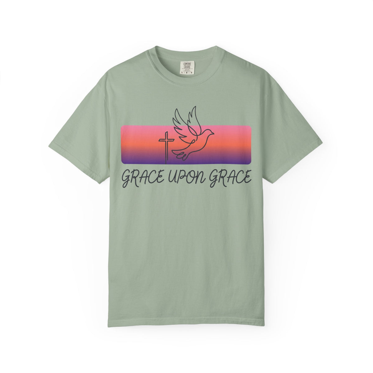 Grace Upon Grace dove and cross T-Shirt | Christian faith design