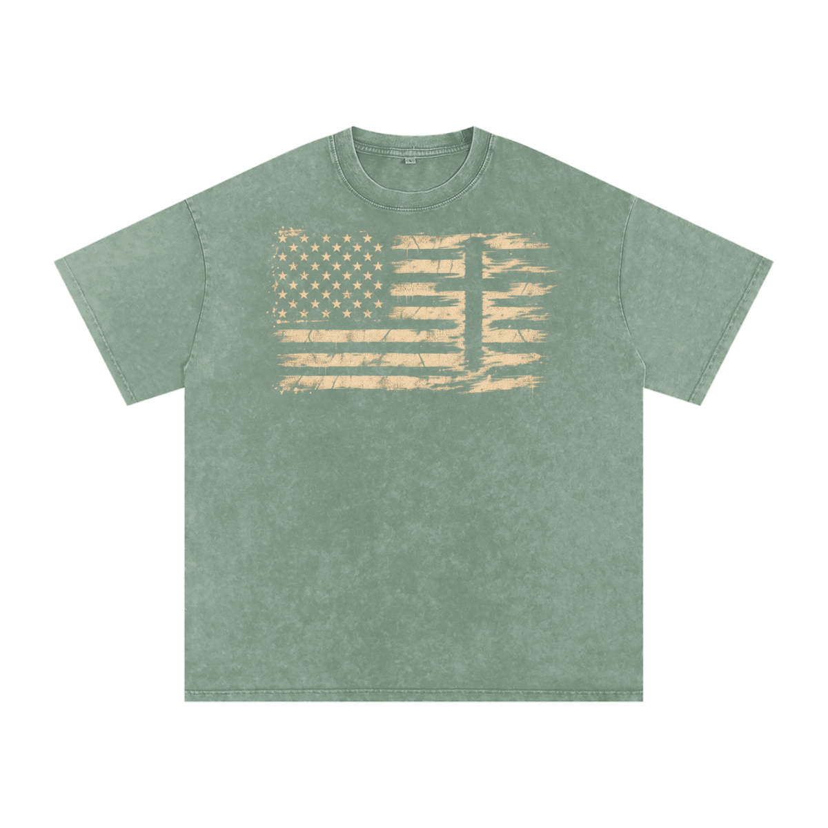 Distressed American Flag Cross Shirt