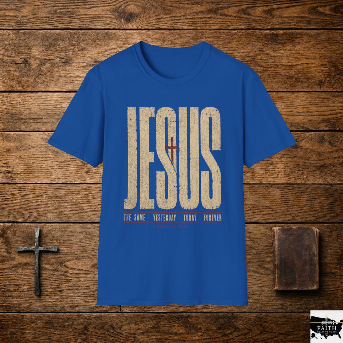 Jesus Cross Typography T-Shirt | Faith Christian Graphic Tee