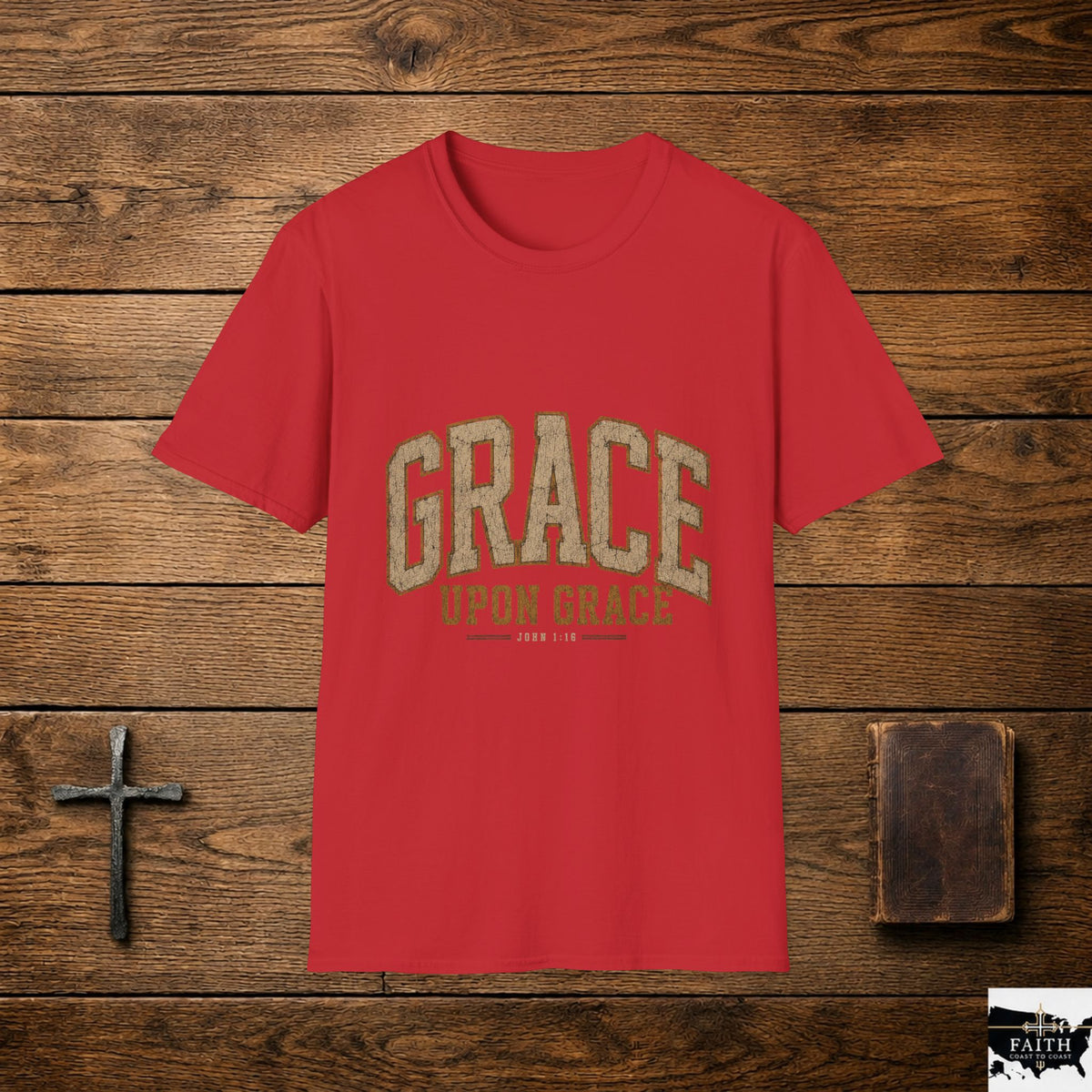 Grace upon Grace T-Shirt | Vintage Lettering Spiritual Tee