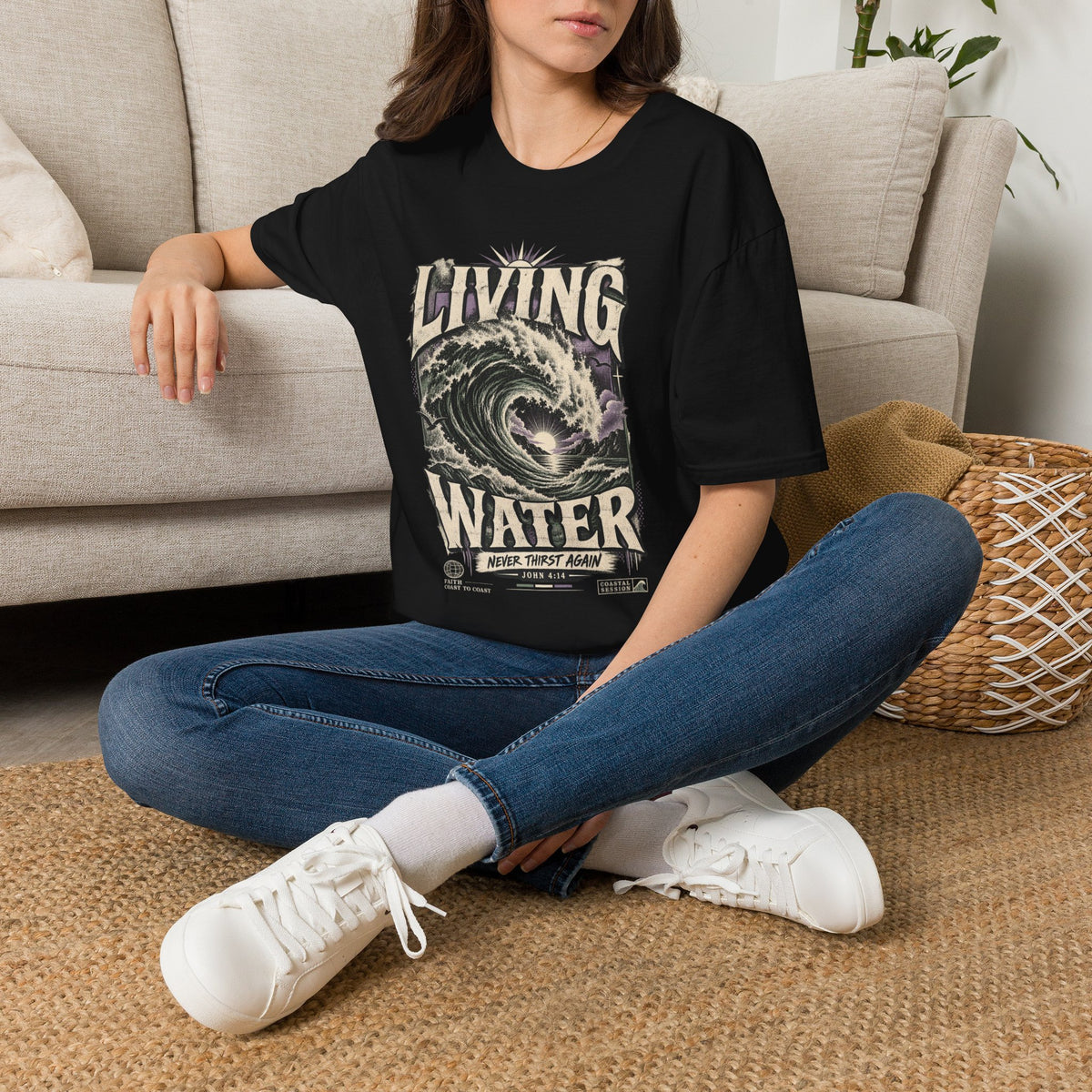 Living Water T-Shirt — Vintage Wave Graphic Tee