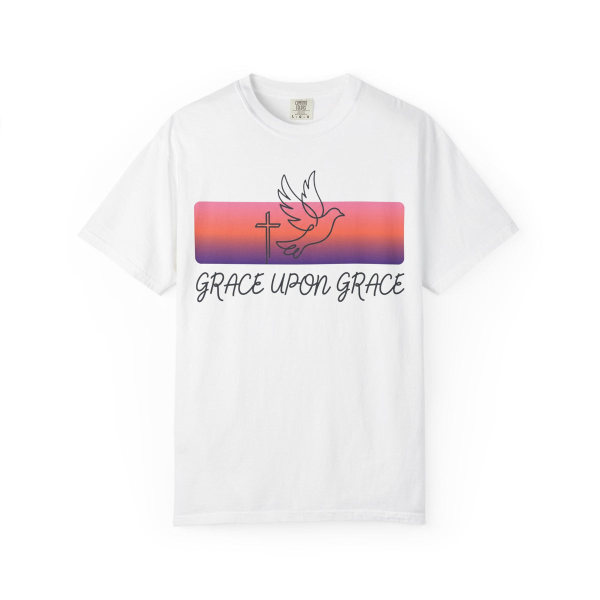 Grace Upon Grace dove and cross T-Shirt | Christian faith design