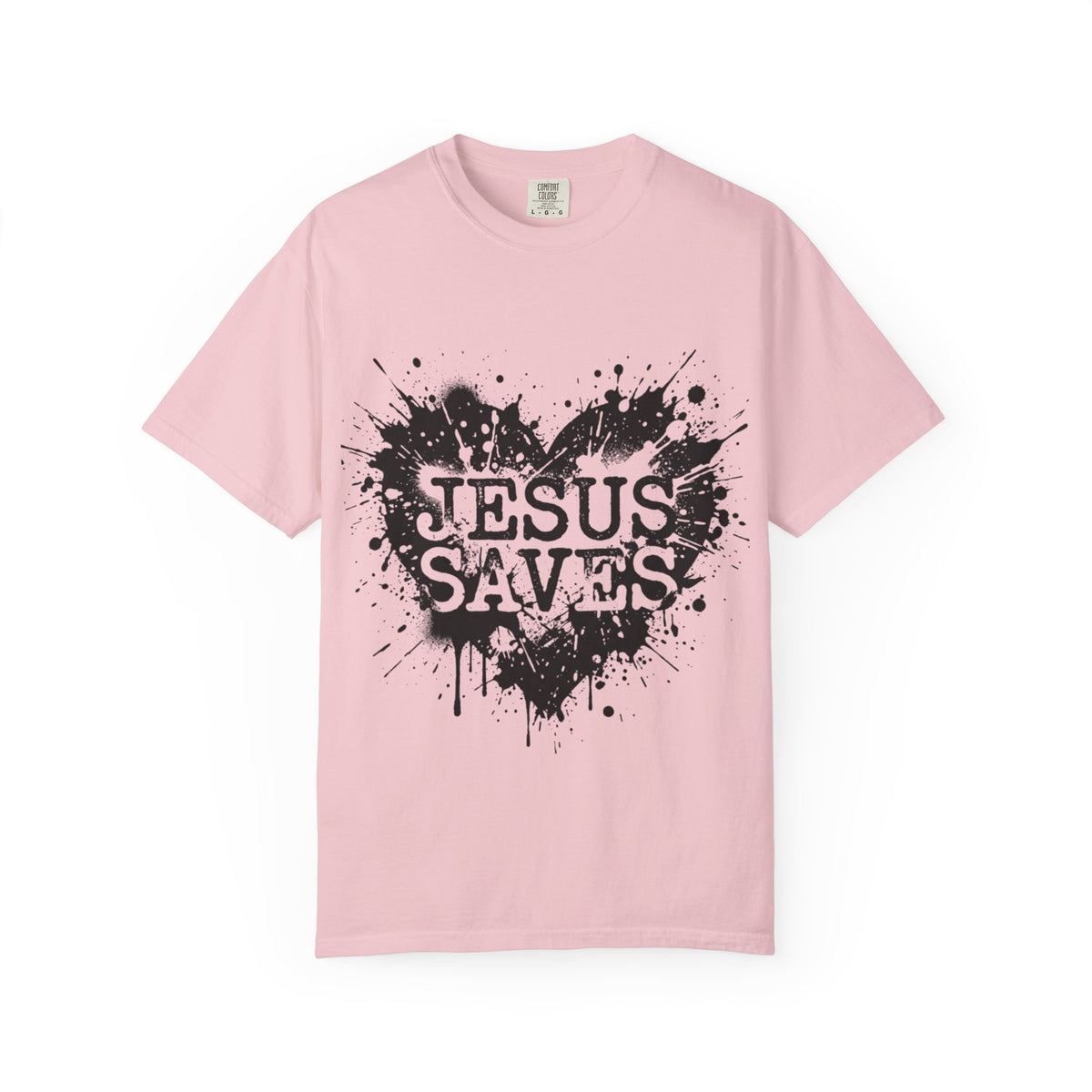 Jesus Saves Heart Tee — Christian Faith Graphic T-Shirt