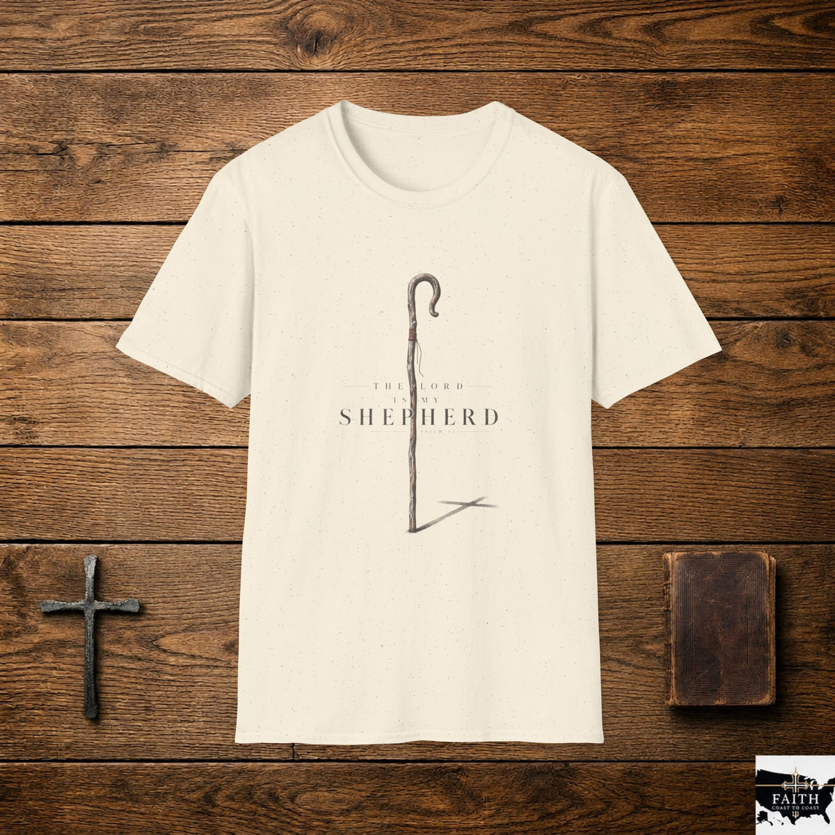 Minimalist Shepherd's Crook T-Shirt | Faith Christian Scripture Tee
