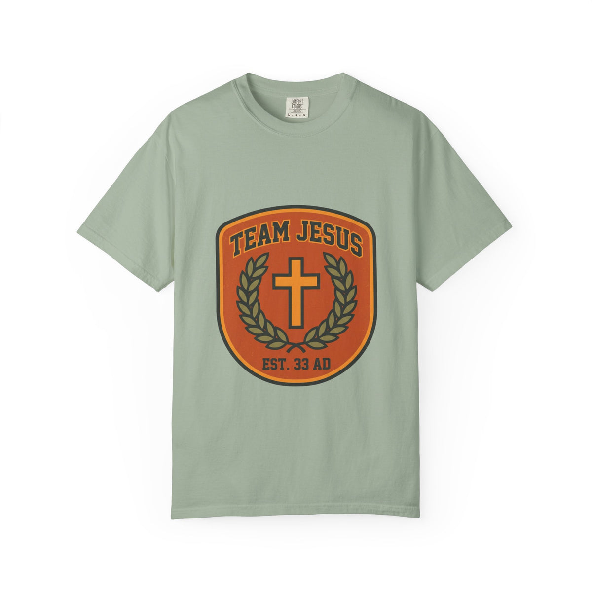 Team Jesus crest cross laurel T-shirt | Christian faith tee