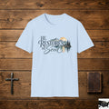 He Restores My Soul T-Shirt | Psalm 23 Mountain Lake Sunset Design