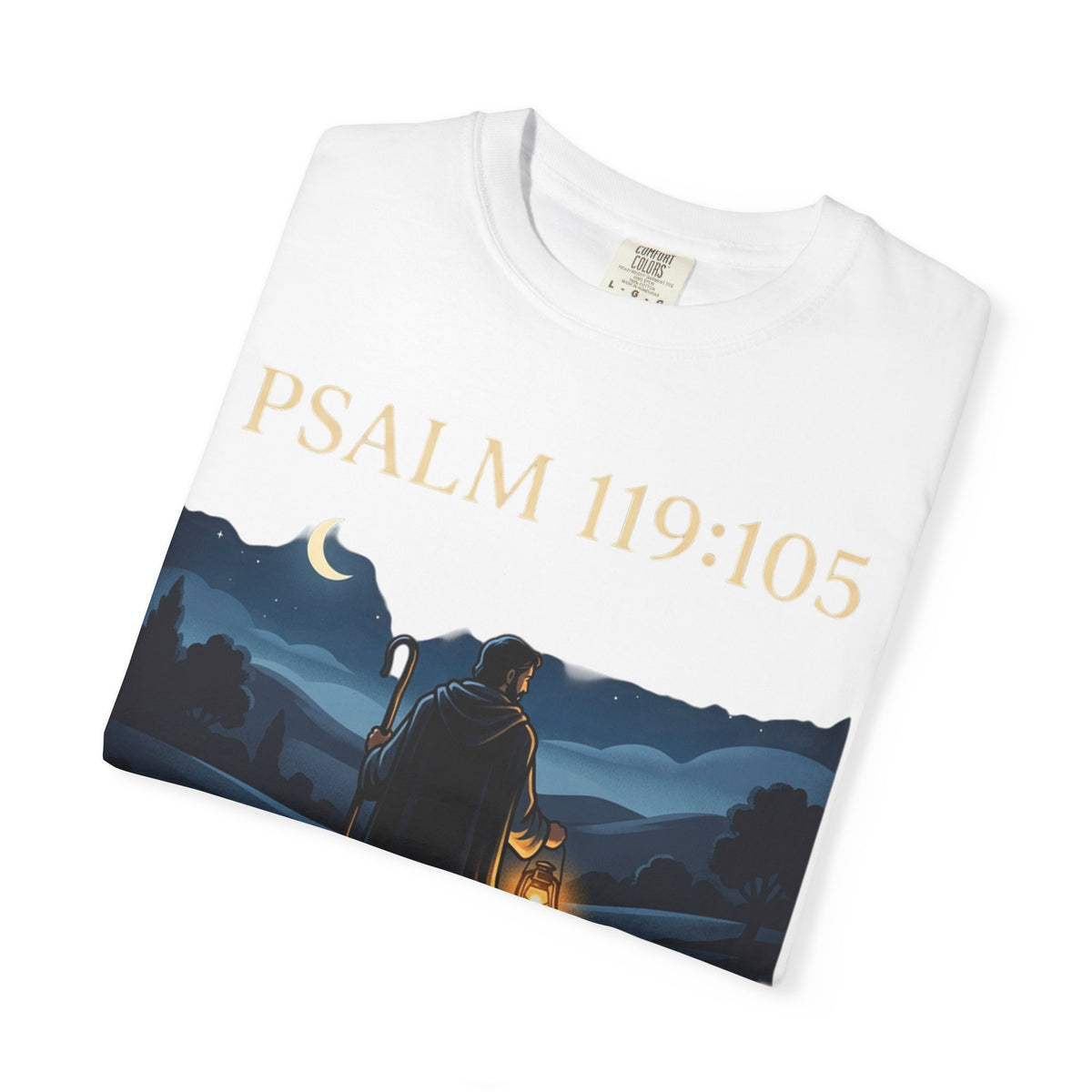 Psalm 119:105 Lantern Shepherd T-Shirt — "Your Word Is a Lamp for My Feet" Christian Tee