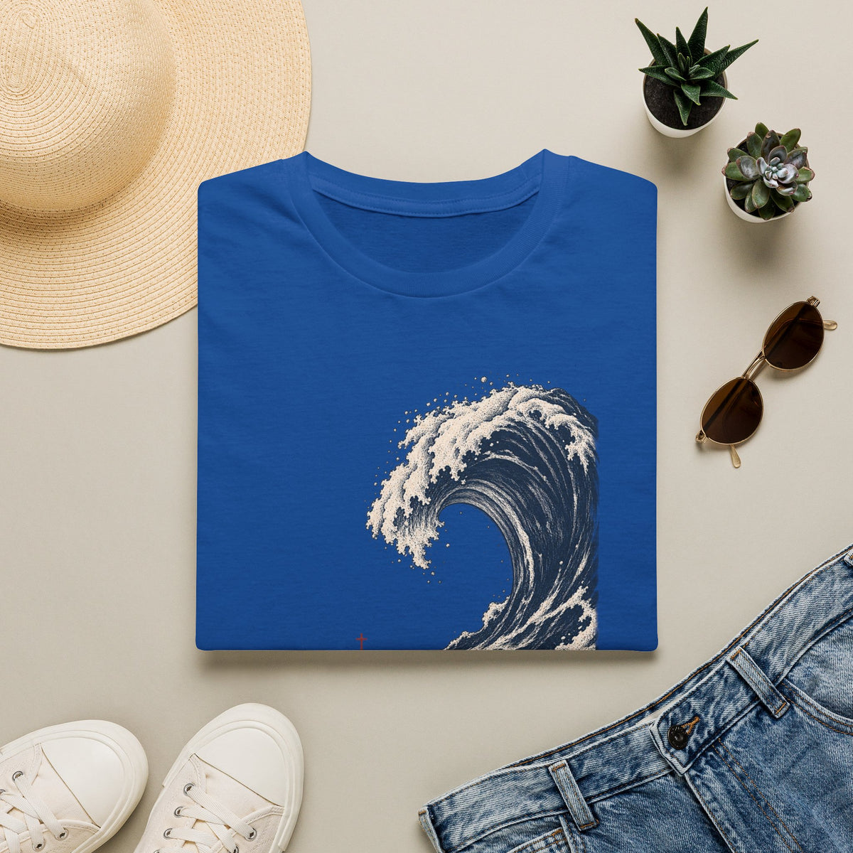 T-Shirt — "Be Still" Wave Graphic Tee | Calming Ocean Spiritual Apparel