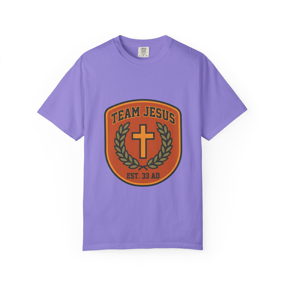 Team Jesus crest cross laurel T-shirt | Christian faith tee