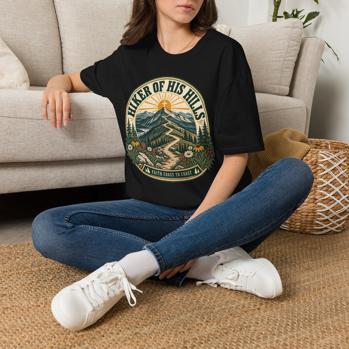 Hiker of His Hills T-Shirt — Christian Mountain Trail Graphic Tee