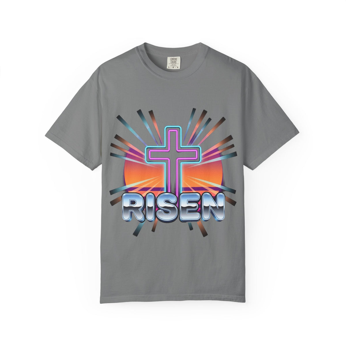 Risen Cross Sunset T-shirt | Christian Easter Faith Tee