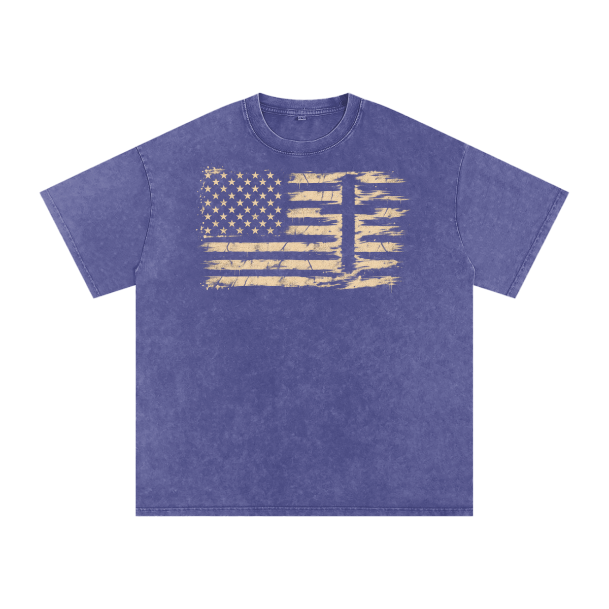 Distressed American Flag Cross Shirt