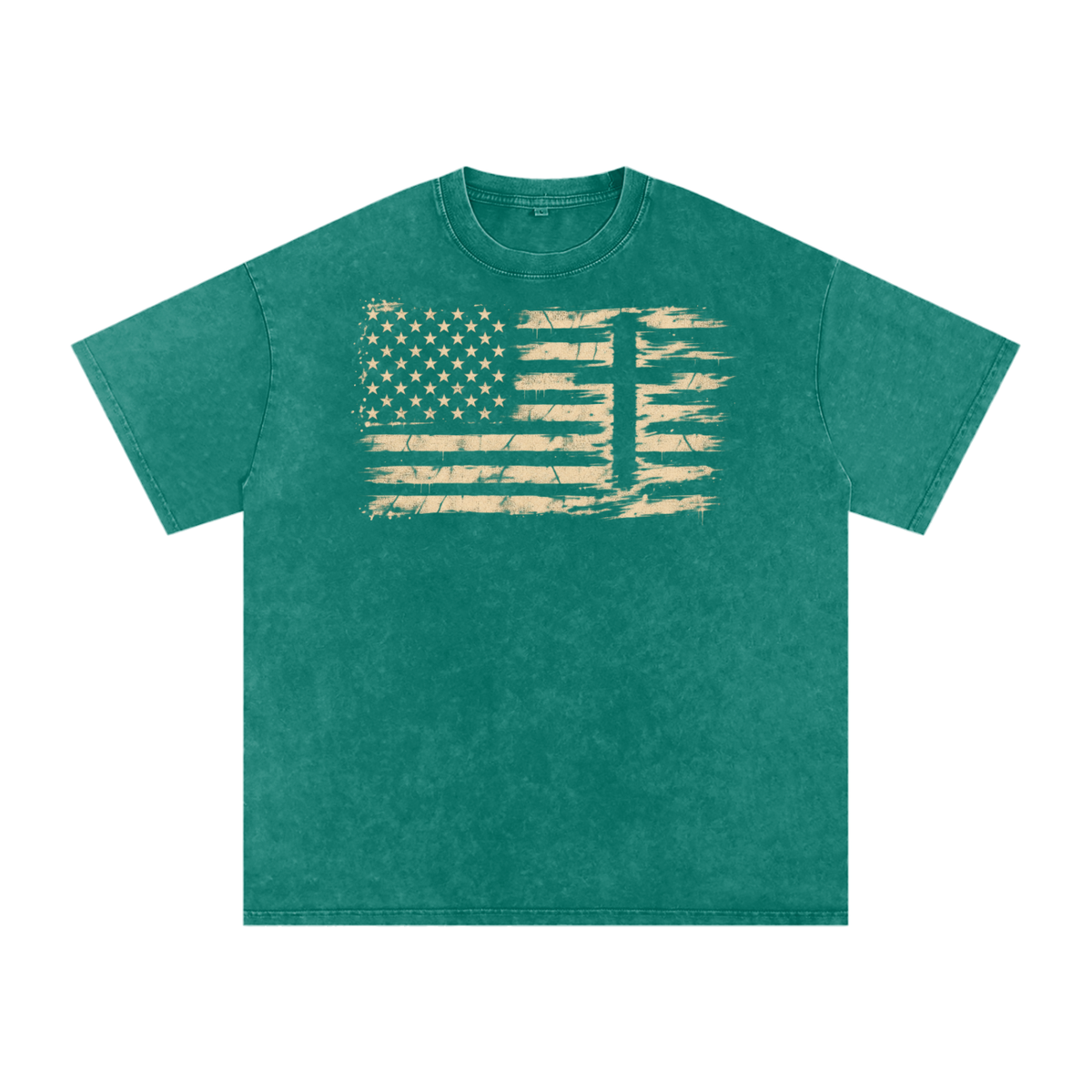 Distressed American Flag Cross Shirt
