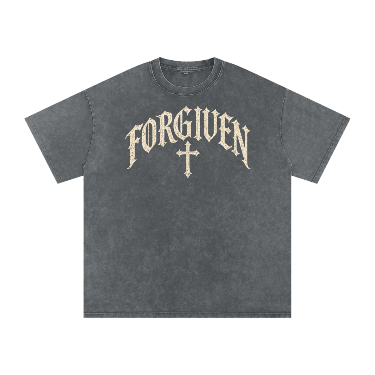 Forgiven Gothic Cross Tee – Vintage Christian Streetwear