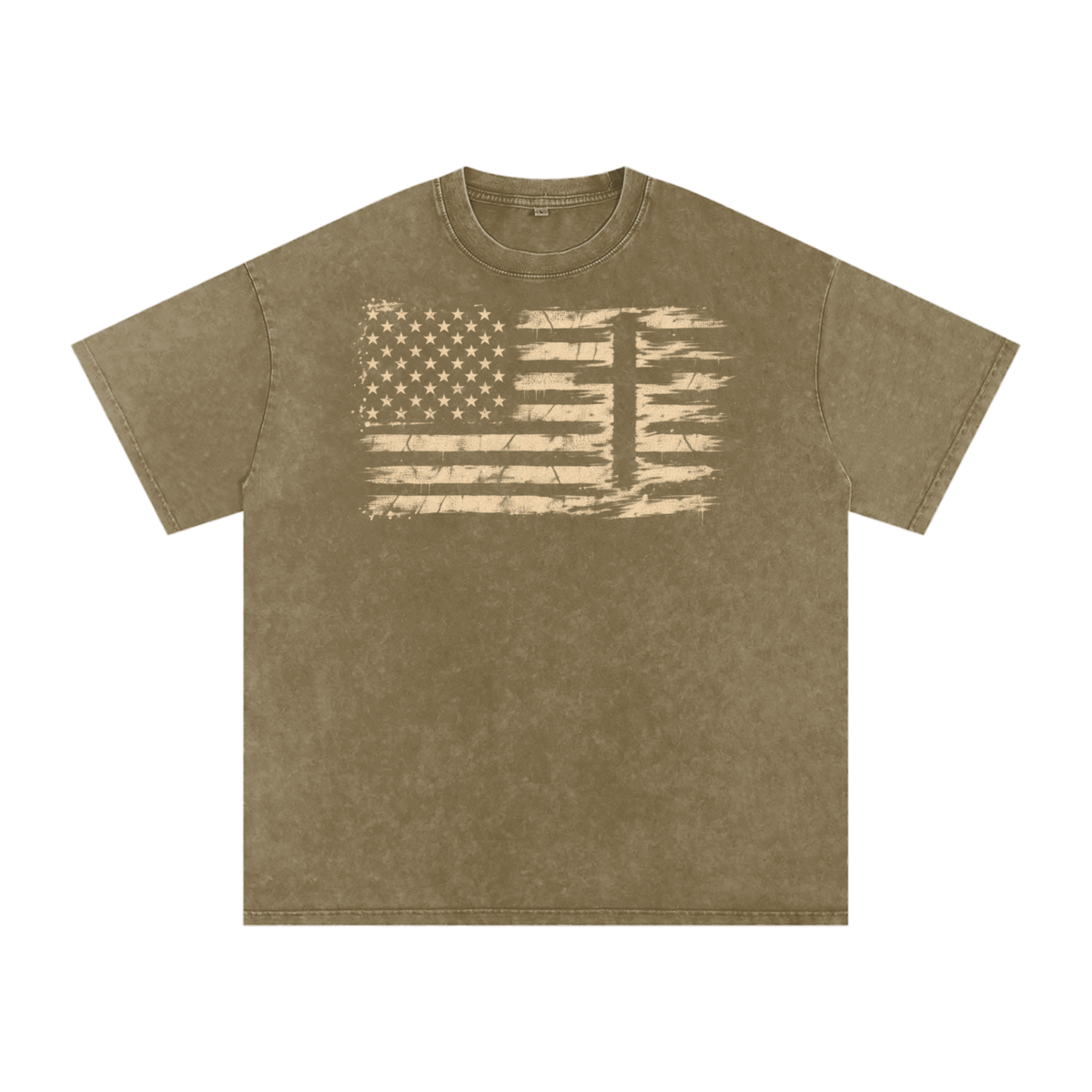 Distressed American Flag Cross Shirt